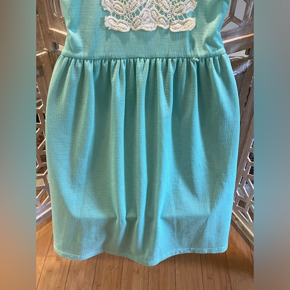 Francesca's Collections Loxley Crochet Trim Dress "Dina Be" in Mint Green size M - Picture 10 of 11